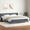 vidaXL Sommier &agrave; lattes de lit et matelas gris fonc&eacute; 180x220cm velours