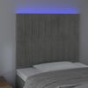 vidaXL T&ecirc;te de lit &agrave; LED Gris clair 80x5x118/128 cm Velours