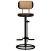 vidaXL Tabouret de bar imprim&eacute; en toile lot de 2 cuir ch&egrave;vre v&eacute;ritable