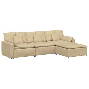 vidaXL Canap&eacute; modulable avec repose-pieds et coussins gris-vert