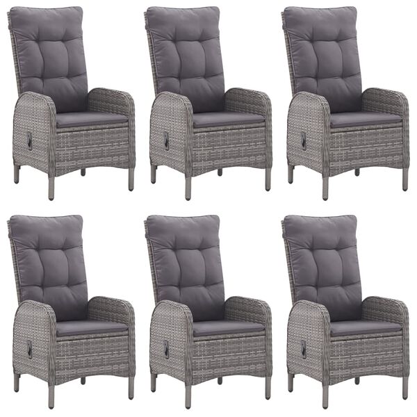 vidaXL Ensemble &agrave; manger de jardin 7 pcs Gris