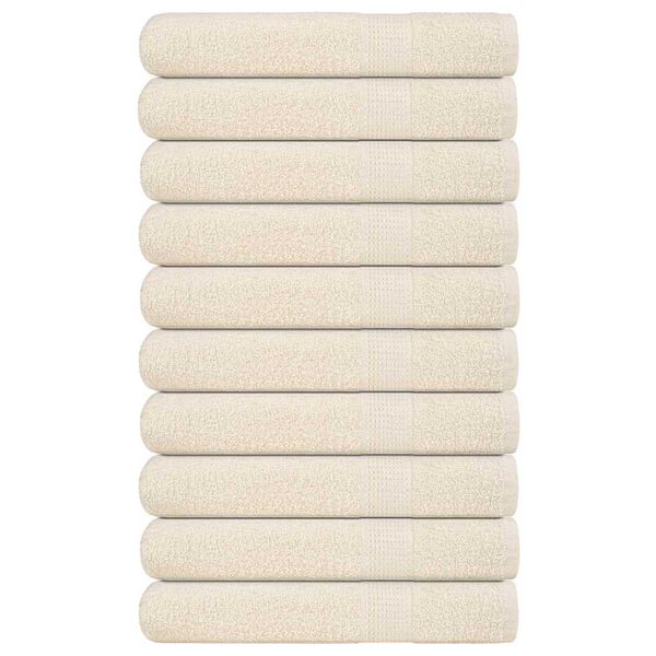 vidaXL Serviettes de sauna FROGN 10 pcs cr&egrave;me 80x200 cm 360 g/m&sup2;