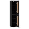 vidaXL Buffet haut Noir 34,5x34x180 cm Bois d'ingénierie