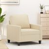 vidaXL Fauteuil Cr&egrave;me 60 cm Tissu