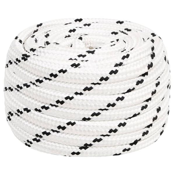 vidaXL Corde de bateau tress&eacute; Blanc 16 mmx25 m Polyester