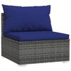 vidaXL Canap&eacute; central de jardin avec coussins Gris R&eacute;sine tress&eacute;e