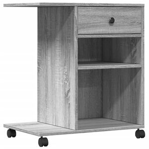 vidaXL Support d'imprimante avec roulettes sonoma gris 60x40x68,5 cm