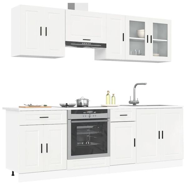 vidaXL Ensemble d'armoires de cuisine 8 pcs Kalmar blanc brillant