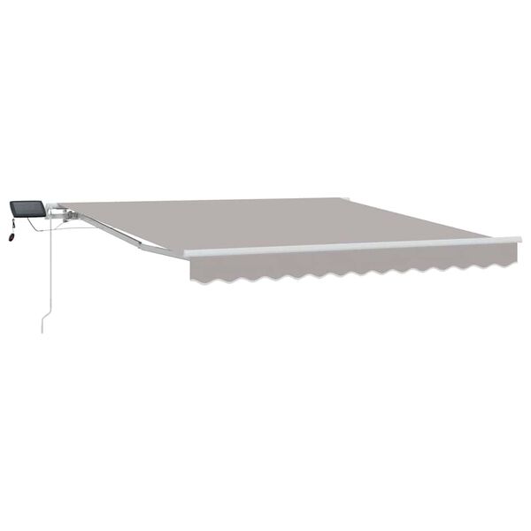 vidaXL Auvent R&eacute;tractable Gris clair 350 x 250 cm Tissu et acier