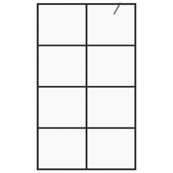 vidaXL Paroi de douche avec verre ESG transparent 140x195 cm Noir