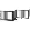 vidaXL Barri&egrave;re pour chien porte pliable 12panneaux noir bois peuplier