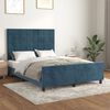 vidaXL Cadre de lit sans matelas bleu fonc&eacute; 140x200 cm velours
