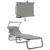 vidaXL Chaise longue pliante 2 pcs Gris 190 x 57 x 81 cm oxford