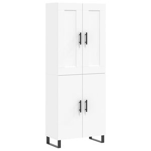 vidaXL Buffet haut Blanc 69,5x34x180 cm Bois d'ing&eacute;nierie