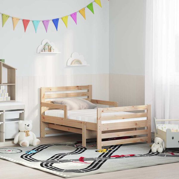 vidaXL Cadre de lit avec matelas Marron 80 x 200 cm Bois de pin massif