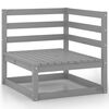 vidaXL Salon de jardin 9 pcs gris bois de pin massif