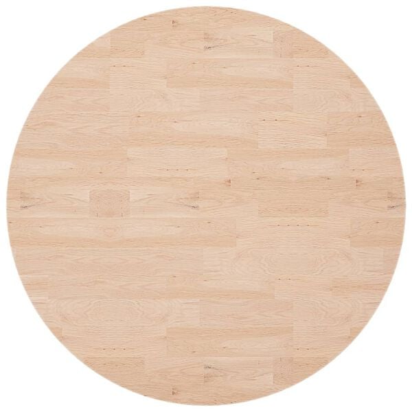 vidaXL Dessus de table rond Ø90x4 cm Bois de chêne massif non traité