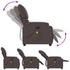 vidaXL Fauteuil de massage inclinable &eacute;lectrique Marron fonc&eacute; Tissu