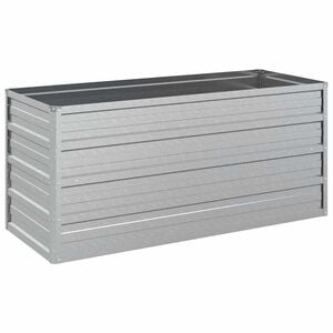 vidaXL Lit sur&eacute;lev&eacute; de jardin 100x40x45 cm Acier galvanis&eacute; Argent&eacute;