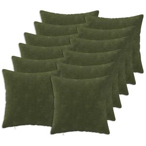 vidaXL Coussin 12 pc HEERLEN Vert 40 x 40 cm Fleece en microfibre