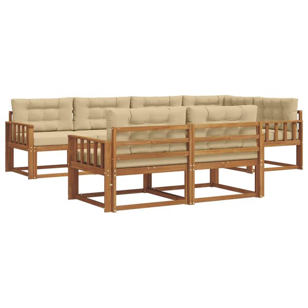 vidaXL Ensemble de canap&eacute;s d'ext&eacute;rieur 7 pcs Naturel et Beige