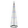 vidaXL Sapin c&ocirc;ne lumineux LED 180 cm 250 LED Multicolore Acier Blanc