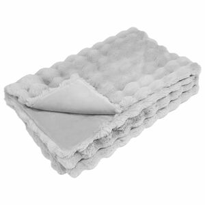 vidaXL Couverture antid&eacute;rapante en fausse de lapin Olite Gris