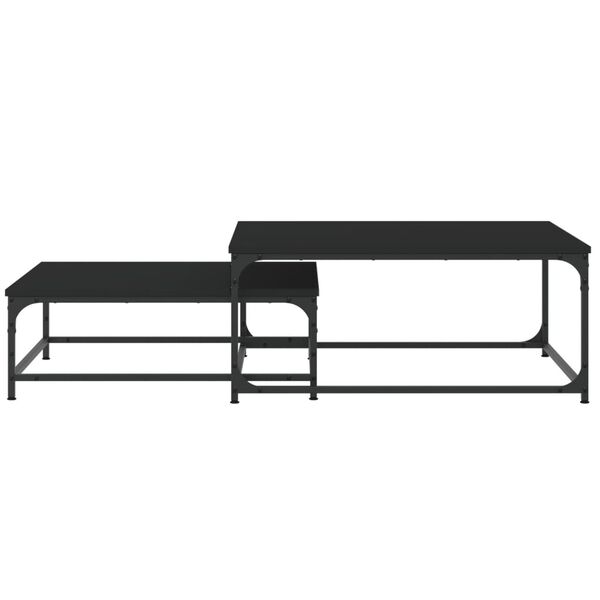 vidaXL Tables basses gigognes 2 pcs noir bois d'ing&eacute;nierie