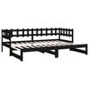 vidaXL Lit coulissant sans matelas noir 2x(80x200)cm
