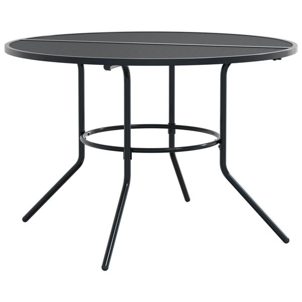 vidaXL Table de patio ronde anthracite acier enduit de poudre
