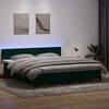 vidaXL Sommier &agrave; lattes de lit et matelas et LED vert fonc&eacute; 200x210cm velours
