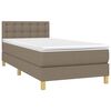 vidaXL Sommier &agrave; lattes de lit avec matelas Taupe 100x200 cm Tissu