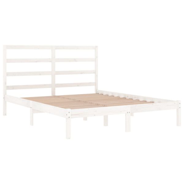 vidaXL Cadre de lit sans matelas blanc 120x200 cm bois de pin massif