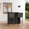 vidaXL Ensemble de bar de jardin 3 pcs Gris