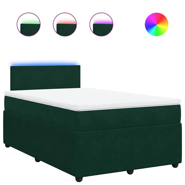 vidaXL Sommier &agrave; lattes de lit avec matelas vert fonc&eacute; 120x190 cm