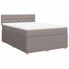 vidaXL Sommier &agrave; lattes de lit avec matelas Taupe 160x200 cm Tissu
