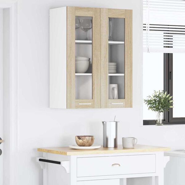 vidaXL Armoire suspendue avec stockage Ch&ecirc;ne Sonoma 60 x 31 x 80 cm
