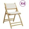 vidaXL Chaises de bistro pliantes lot de 4 et coussins blanc cr&egrave;me