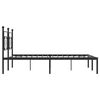 vidaXL Cadre de lit m&eacute;tal sans matelas avec t&ecirc;te de lit noir 183x213cm