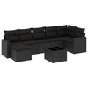 vidaXL Salon de jardin 8 pcs avec coussins noir r&eacute;sine tress&eacute;e