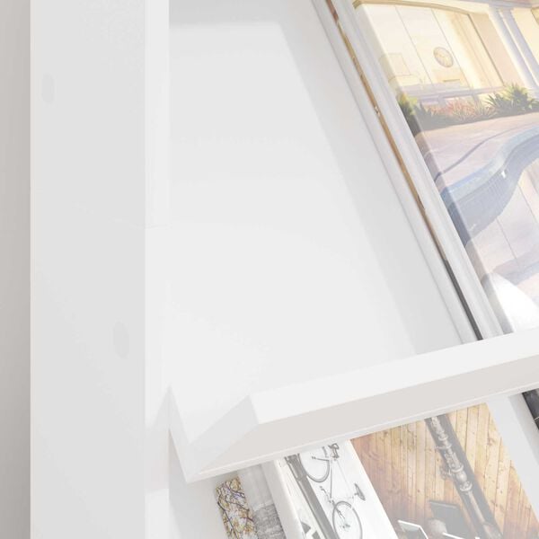 vidaXL &Eacute;tag&egrave;re &agrave; magazines Blanc 70 x 41 x 126 cm Bois d'ing&eacute;nierie