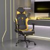 vidaXL Chaise de jeu de massage avec repose-pied Noir&Dor&eacute; Similicuir