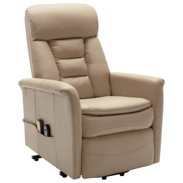 vidaXL Fauteuil de massage Cappuccino Similicuir