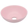 vidaXL Lavabo de salle de bain C&eacute;ramique Rose mat Rond
