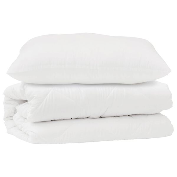 vidaXL Ensemble de Duvet avec oreiller 2 pcs Blanc Microfibre