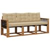 vidaXL Ensemble de canap&eacute;s d'ext&eacute;rieur 3 pcs Naturel et Beige