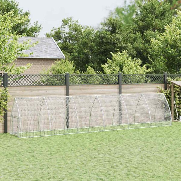 vidaXL Cage pour poules argenté 600x105x120 cm acier galvanisé