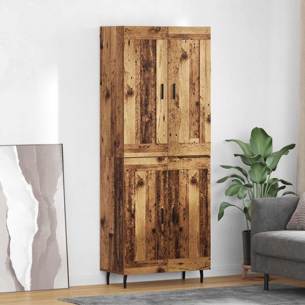 vidaXL Haut Armoire 2 pcs Bois Ancien Bois d'ing&eacute;nierie