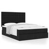 VidaXL Cadre de lit ottoman avec matelas noir 140x200 cm tissu