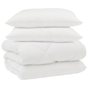 vidaXL Duvet d'hiver avec oreiller 3 pcs Blanc Microfibre